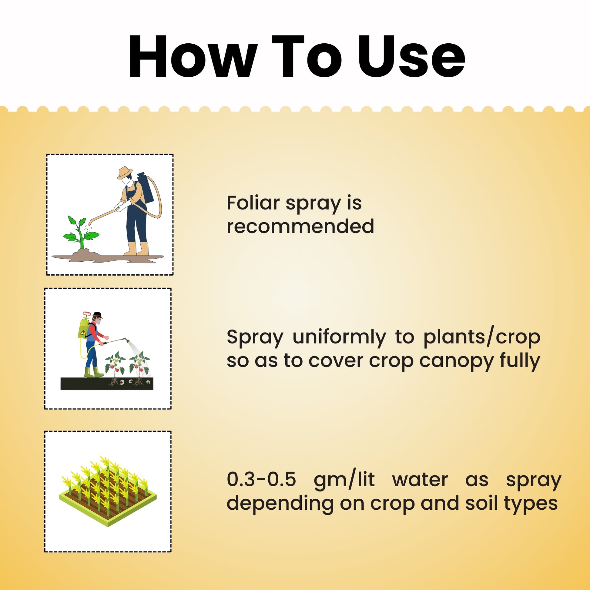Instructions on how to use foliar spray for plants on a beige background