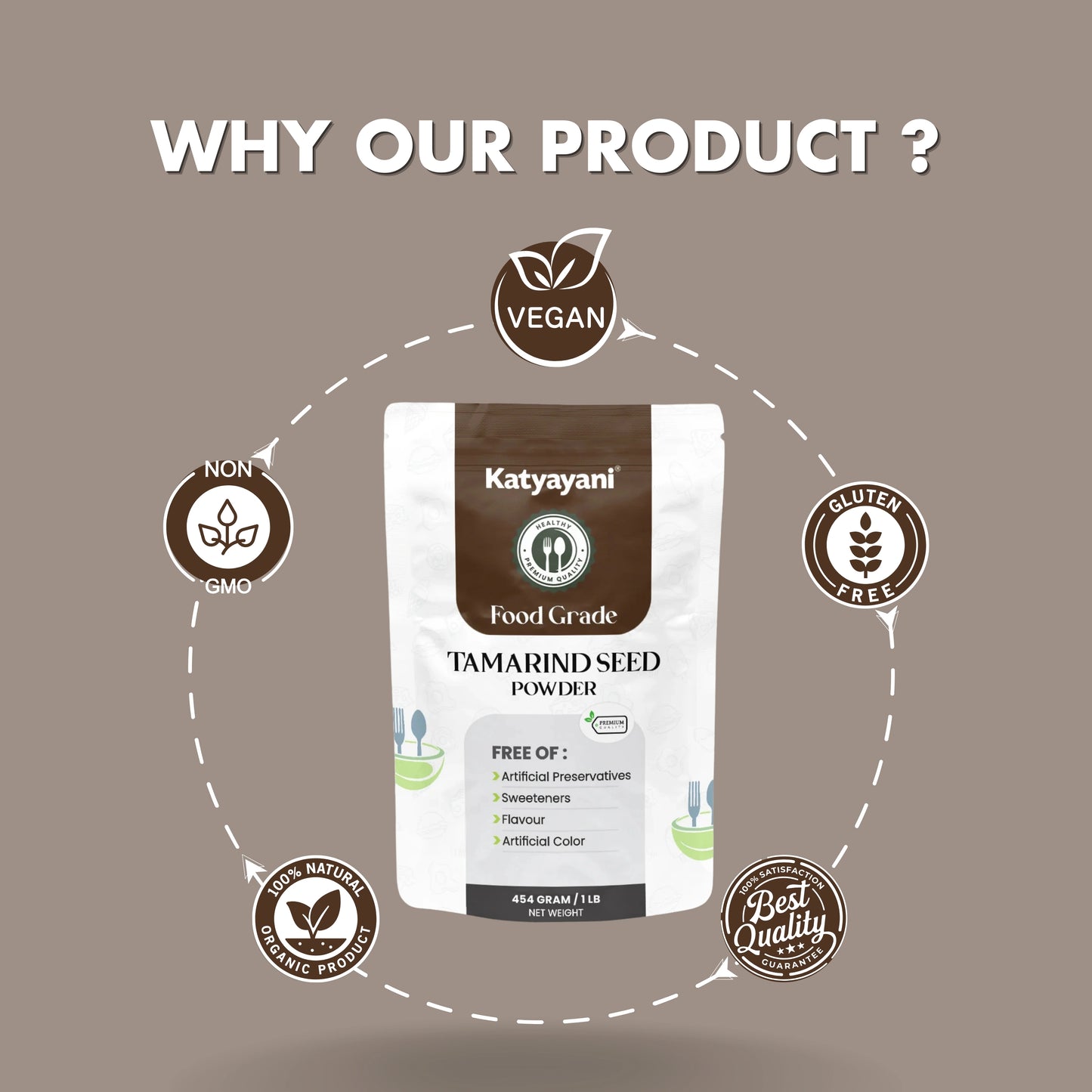 GGV Tamarind Seed Powder 454 gm (1 lb)-Food Grade