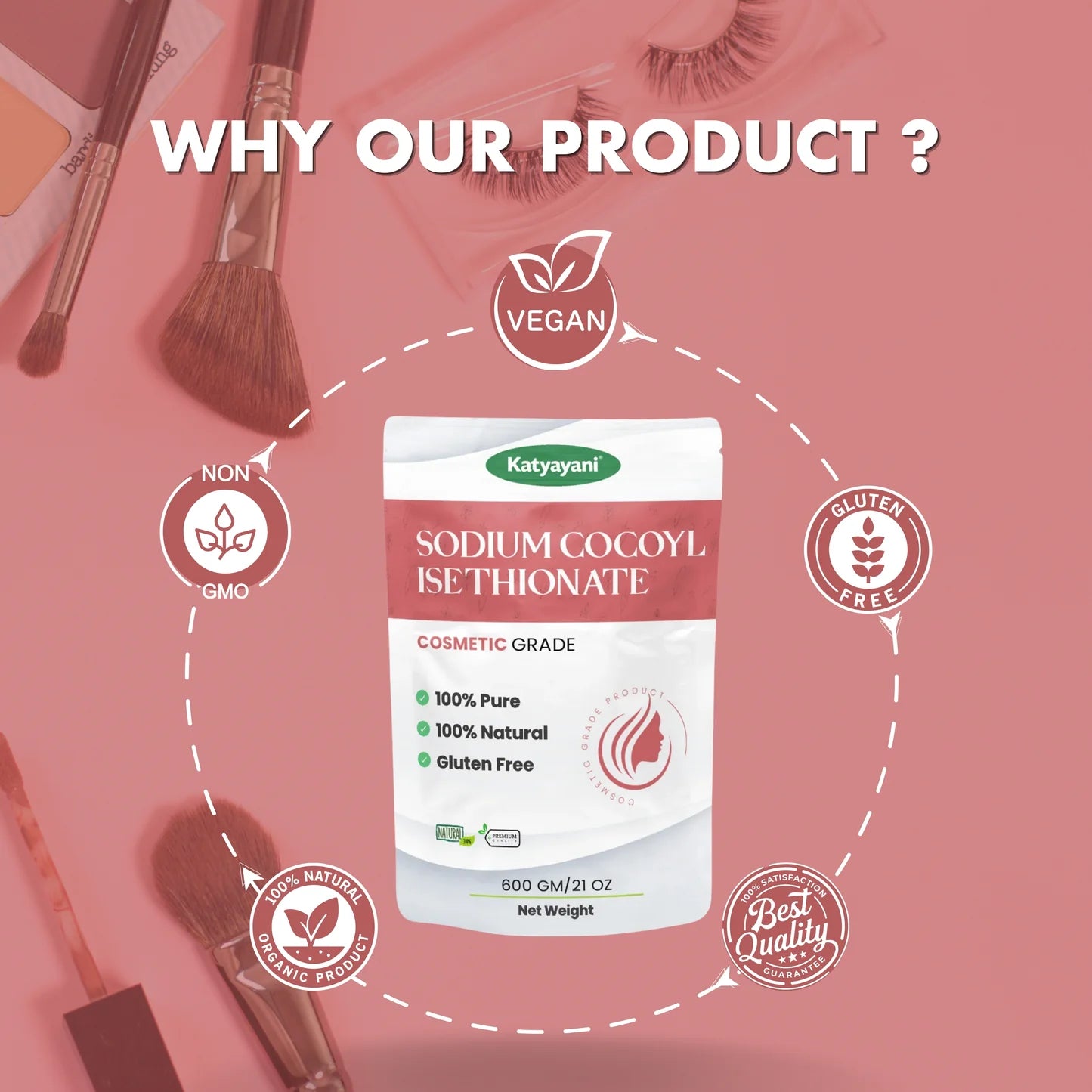 GGV Sodium Cocoyl Isethionate (SCI) Powder 600gm (21 oz)- Cosmetic Grade