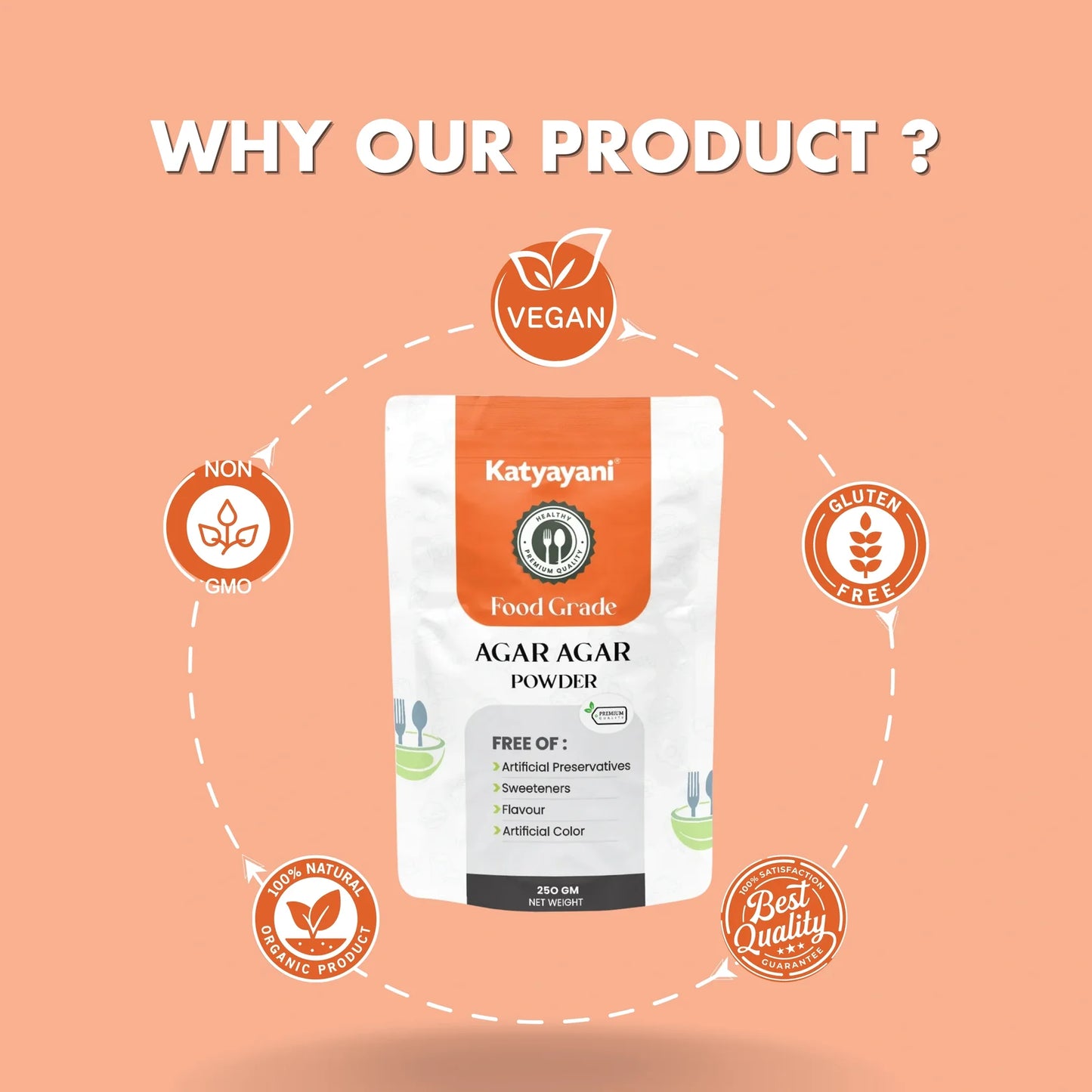 GGV Agar Agar Powder for Vegans, Baking, and Experiments- Food Grade