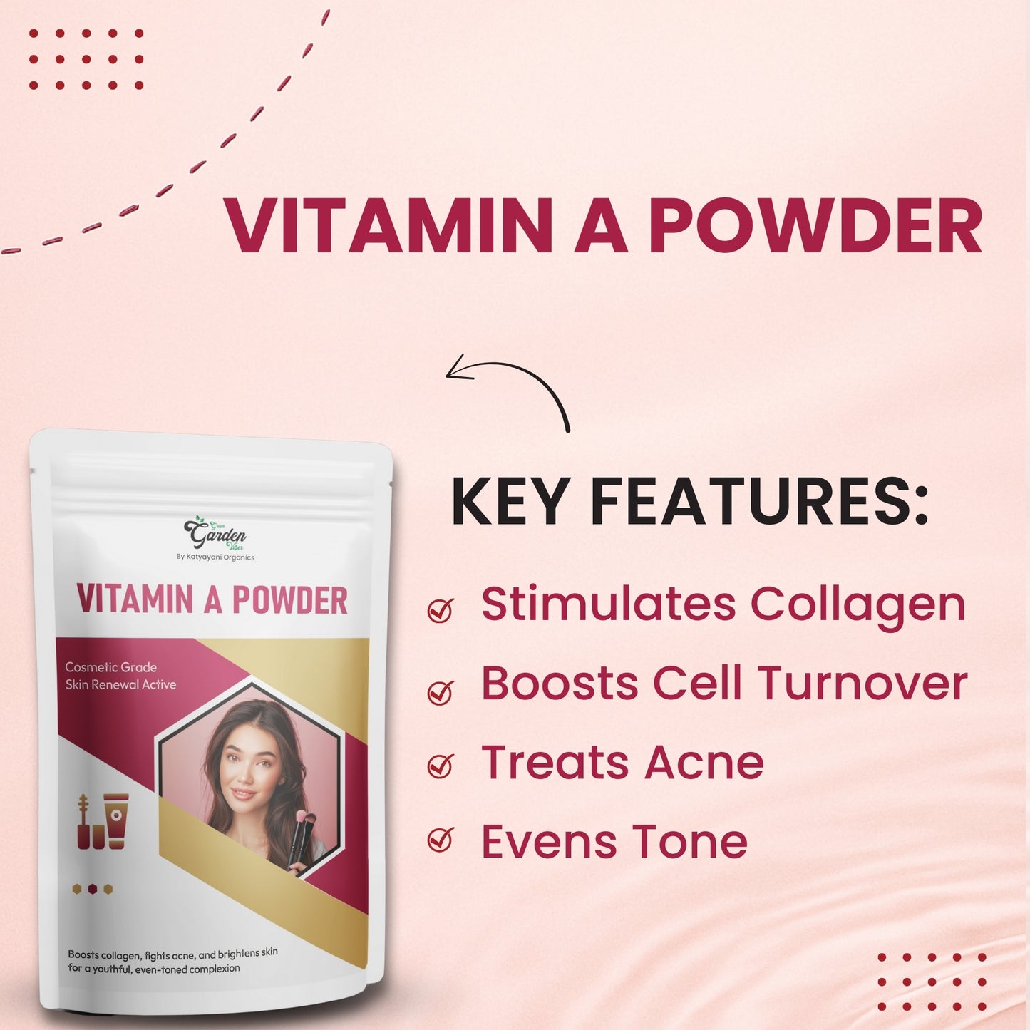 GGV Vitamin A Powder 113 gm (4 oz)| Cosmetic Grade