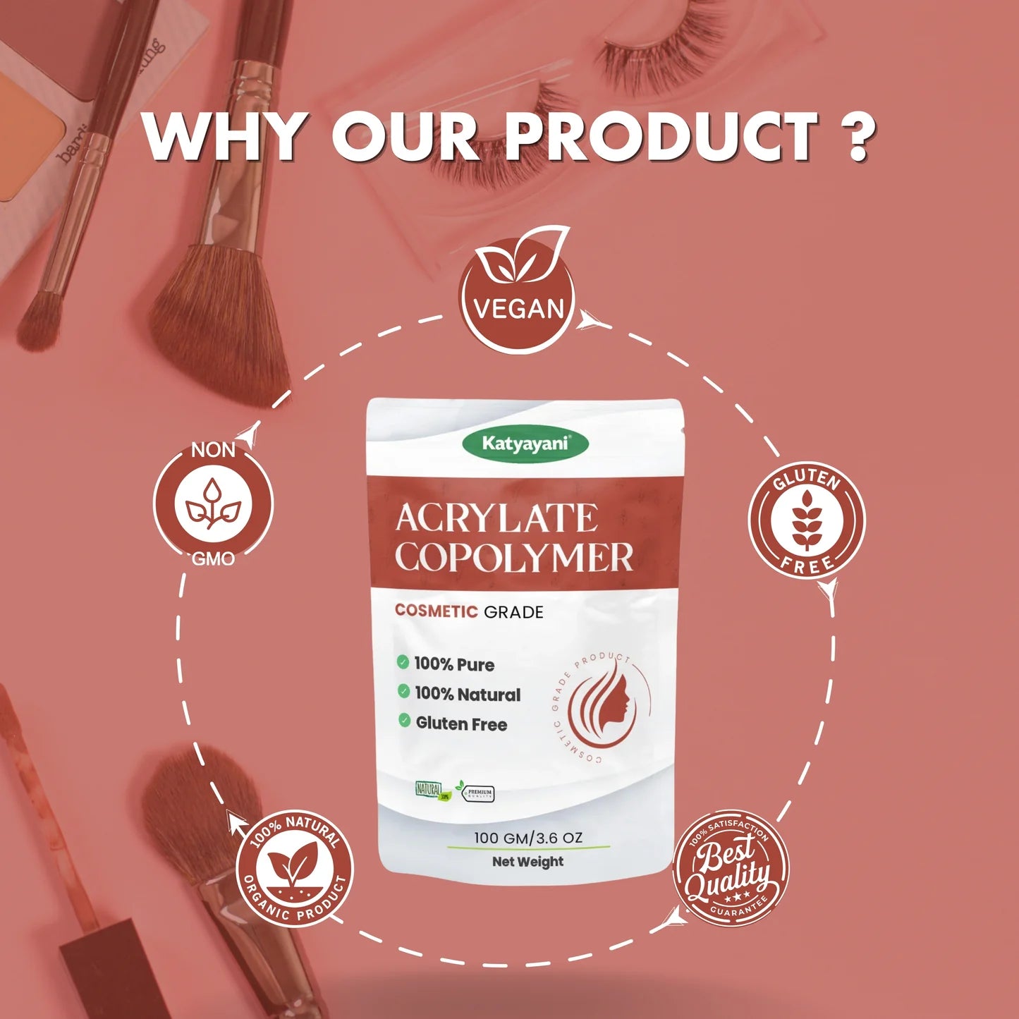 GGV Acrylate Copolymer for Skin and Hair Care|100 gm (3.6 oz)| Cosmetic Grade