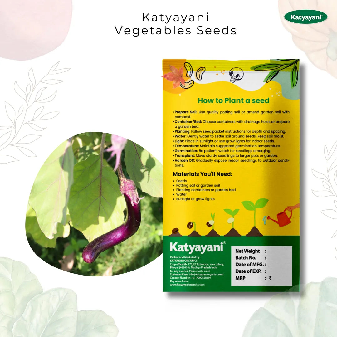 GGV Black Brinjal (long) Vegetable Seeds