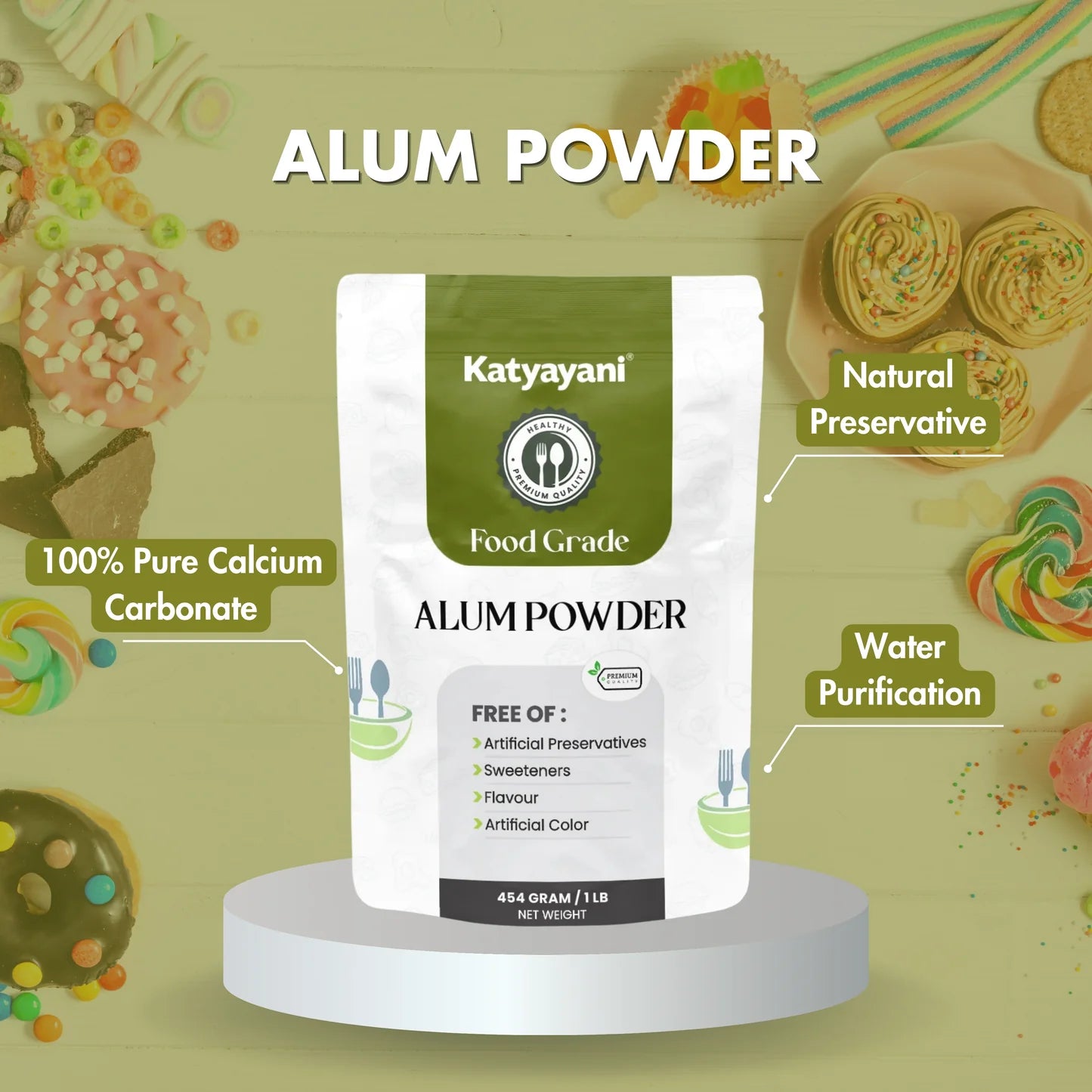 GGV Alum Powder 454 gm (1 lb)-Food Grade