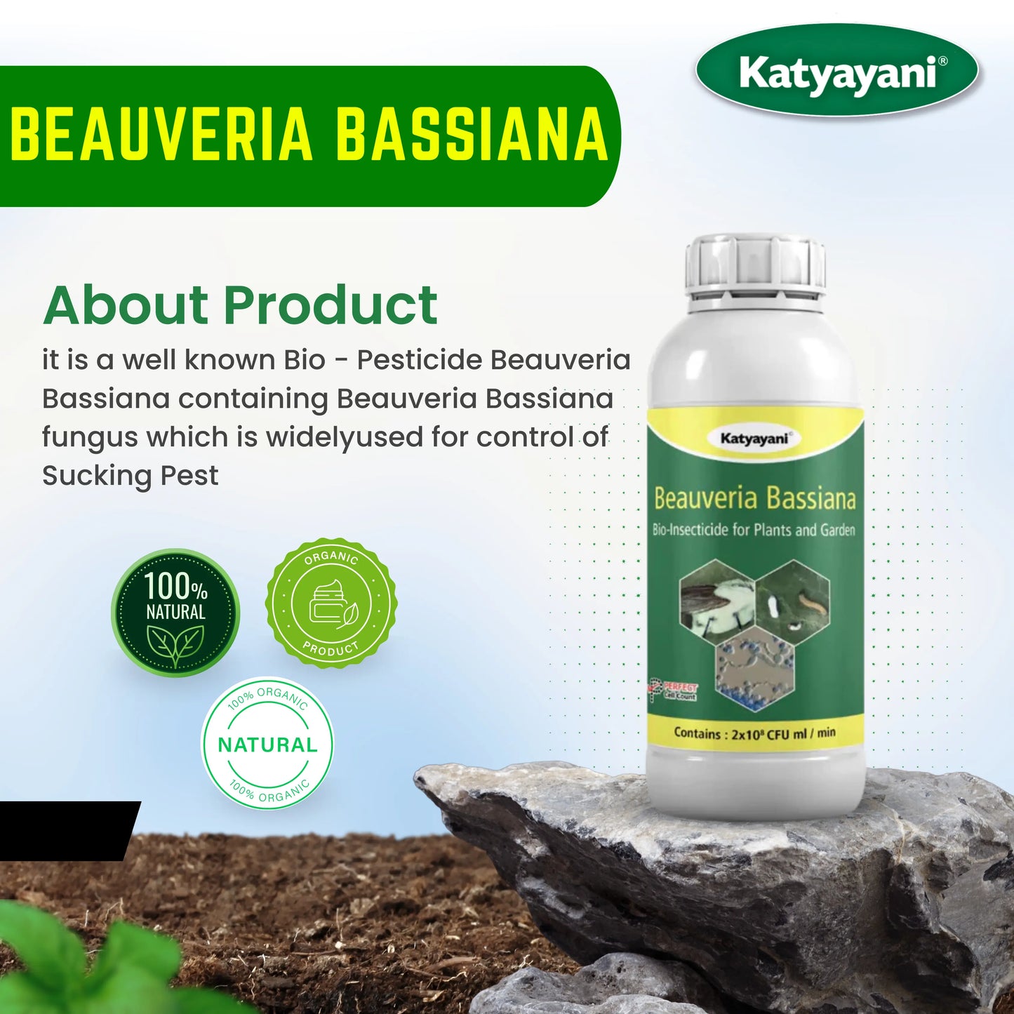 GGV Katyayani Beauveria Bassiana – Advanced Bio-Insecticide for Sucking & Larval Pests