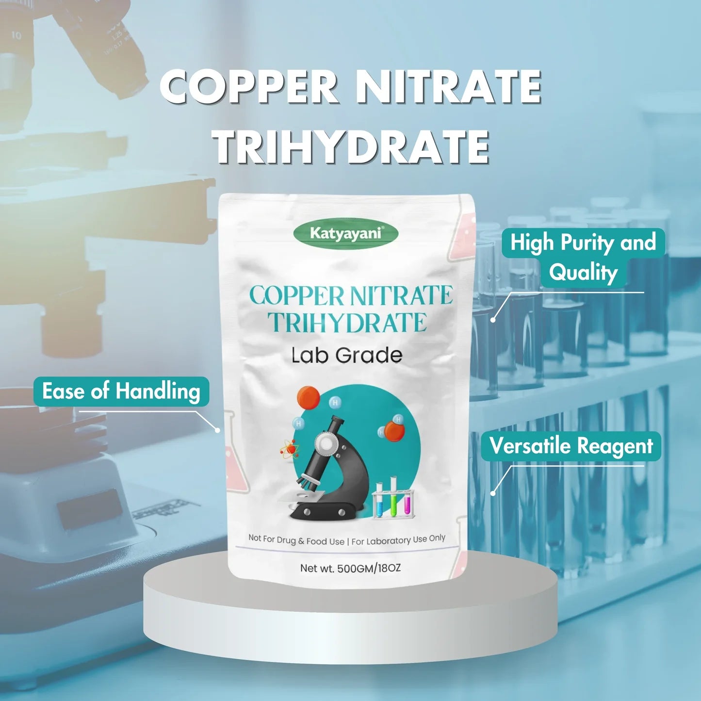 GGV Copper Nitrate Trihydrate, 500gm (18oz)-Lab Grade