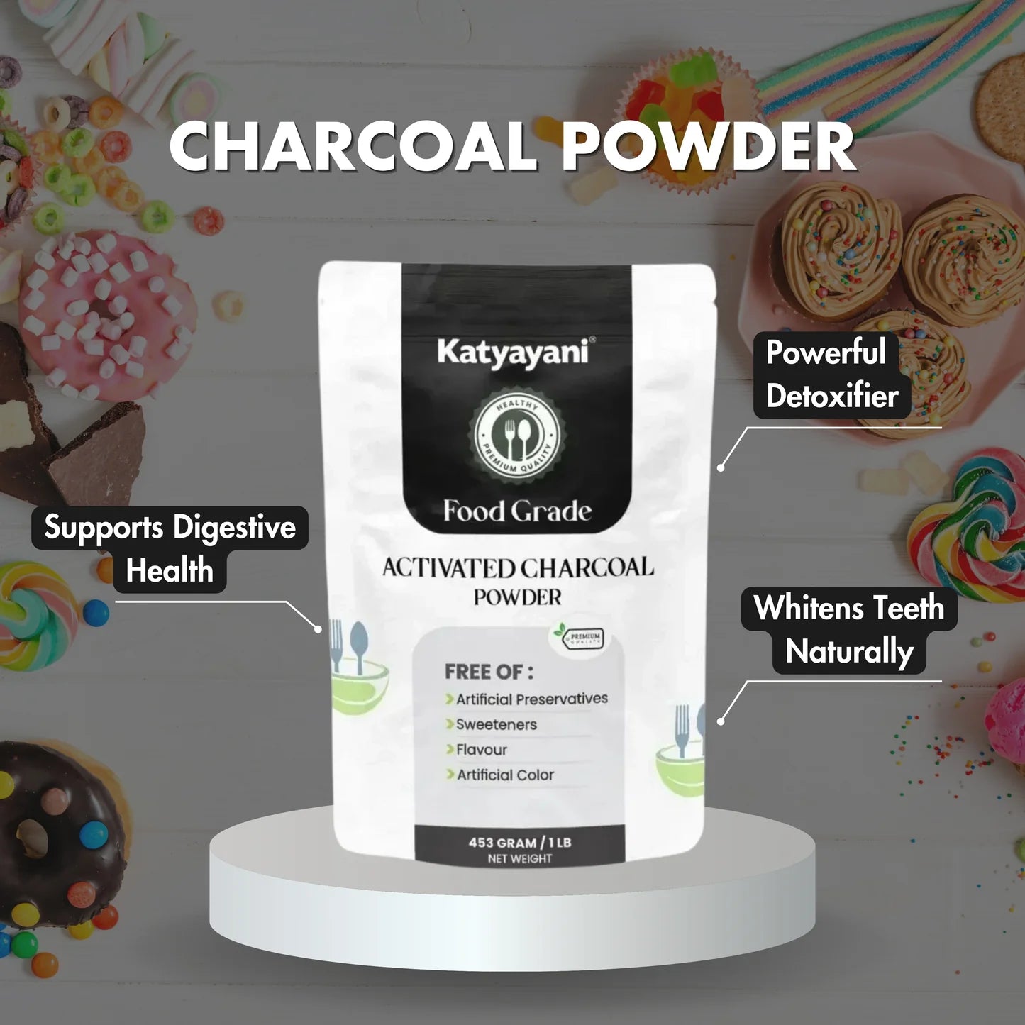 GGV Charcoal Powder 453gm (1lb)-Food Grade