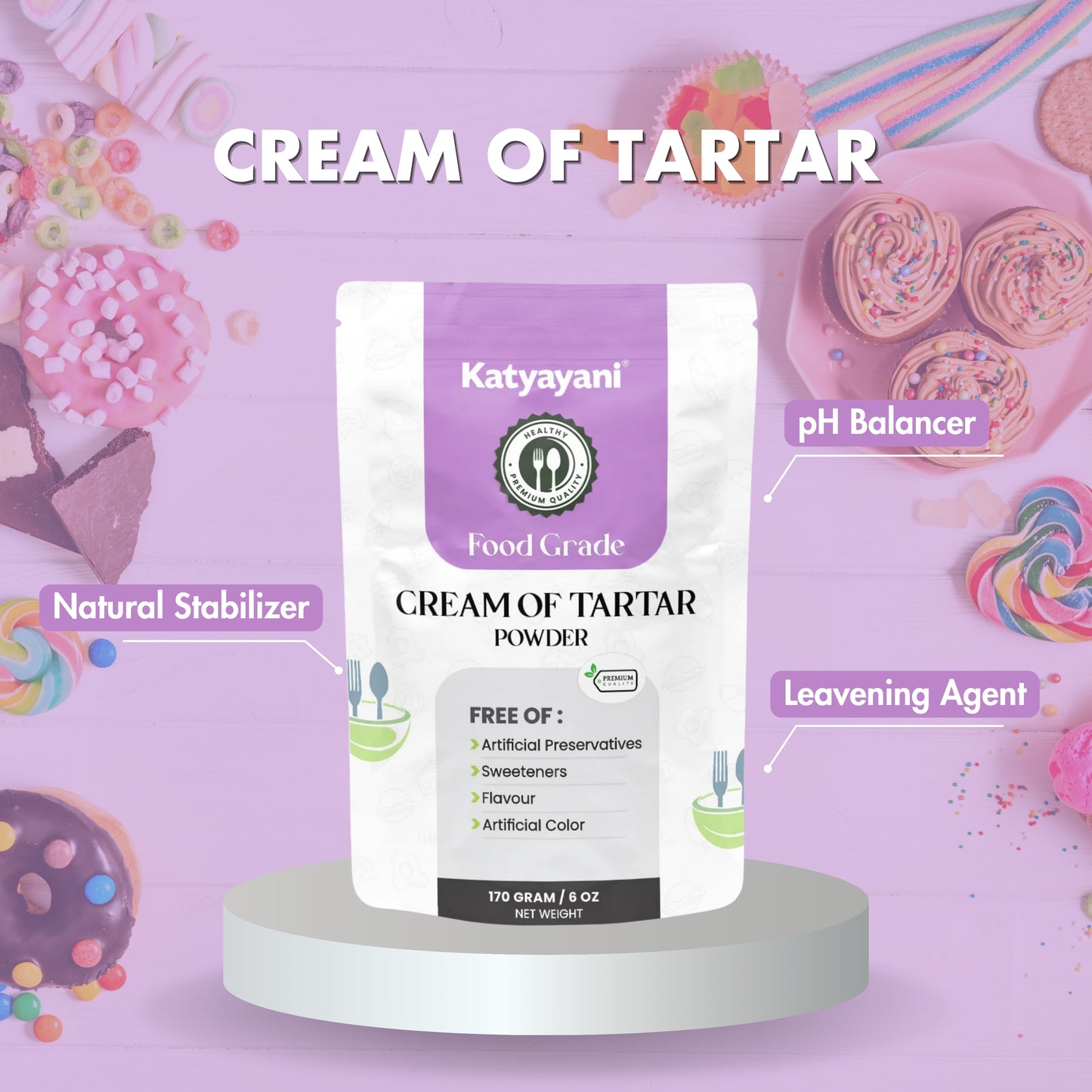 GGV Cream of Tartar 170 gm (6 oz)-Food Grade