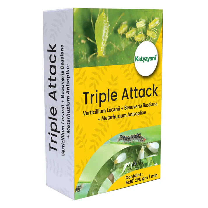 Katyayani Triple Attack – Organic 3-in-1 Bio Pesticide (Verticillium Lecanii + Beauveria Bassiana + Metarhizium Anisopliae) | Natural Pest Control for All Crops | UAE Exclusive