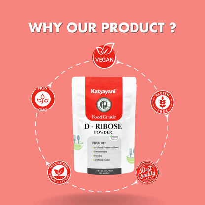 GGV D - Ribose Powder 1 kg (2.2lb)-Food Grade |Supports Muscle Recovery |Promotes Heart Health