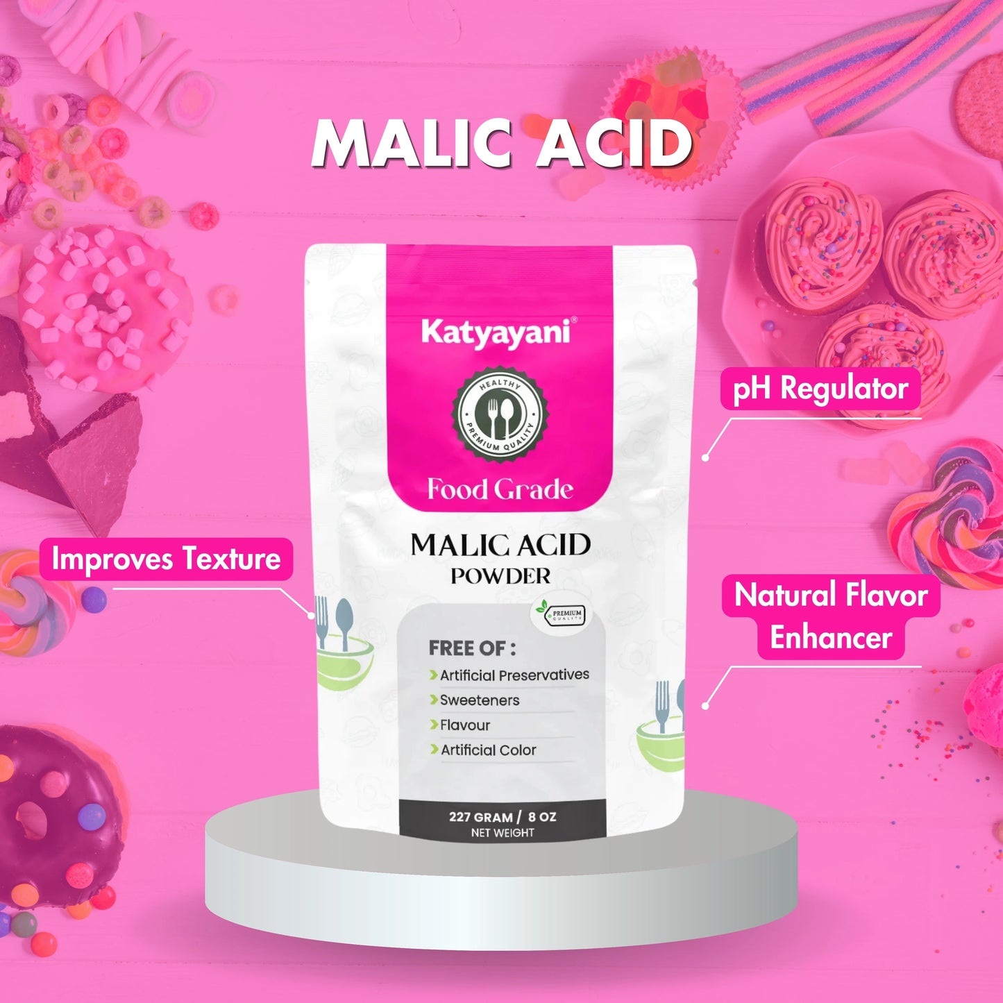 GGV Malic Acid 227 gm (8oz)-Food Grade