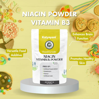 GGV Niacin Powder - Vitamin B3 Supplement 453 gm (1lb)-Food Grade
