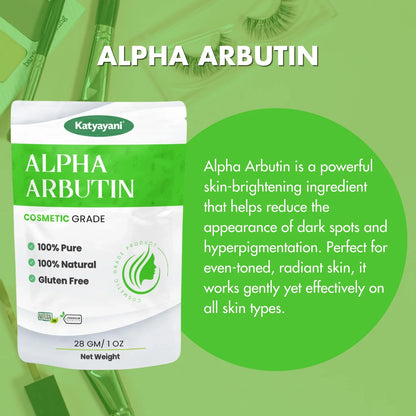 GGV Alpha Arbutin- Cosmetic Grade Powder 28 gm (1oz) | Fade Dark Spots & Even Skin Tone Naturally