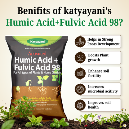 GGV Activated Humic Acid + Fulvic Acid 98 Fertilizer for Crop Nutrition & Root Growth