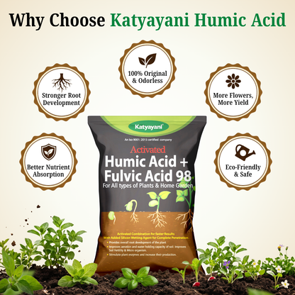 GGV Activated Humic Acid + Fulvic Acid 98 Fertilizer for Crop Nutrition & Root Growth