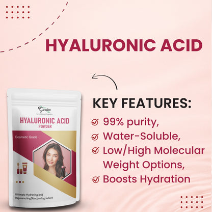 GGV Hyaluronic Acid Powder-Sodium Hyaluronate 30 gm ( 1.05 oz)| Cosmetic Grade