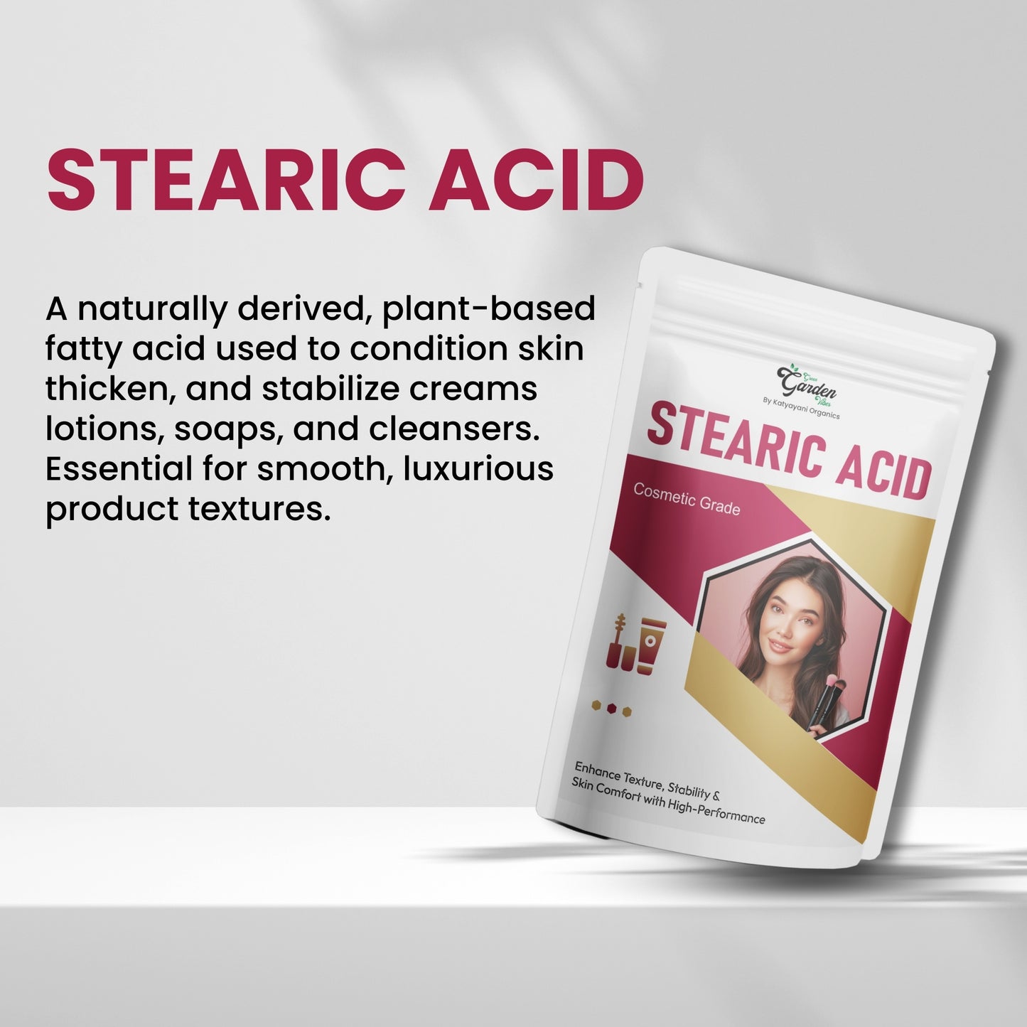 GGV Stearic Acid 454 gm (1lb)-Cosmetic Grade