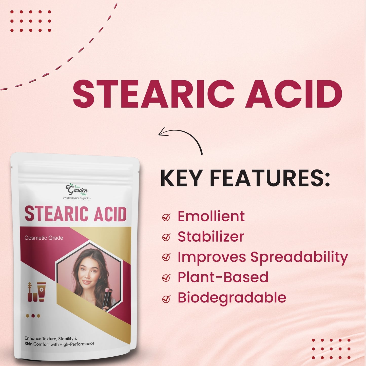 GGV Stearic Acid 454 gm (1lb)-Cosmetic Grade