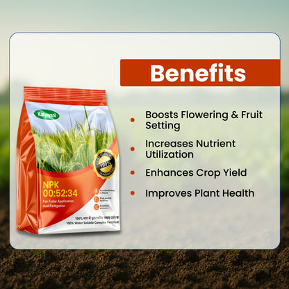 Katyayani NPK 00-52-34 Water Soluble Fertilizer | High P & K | For Fruit Ripening, Flowering & Crop Quality