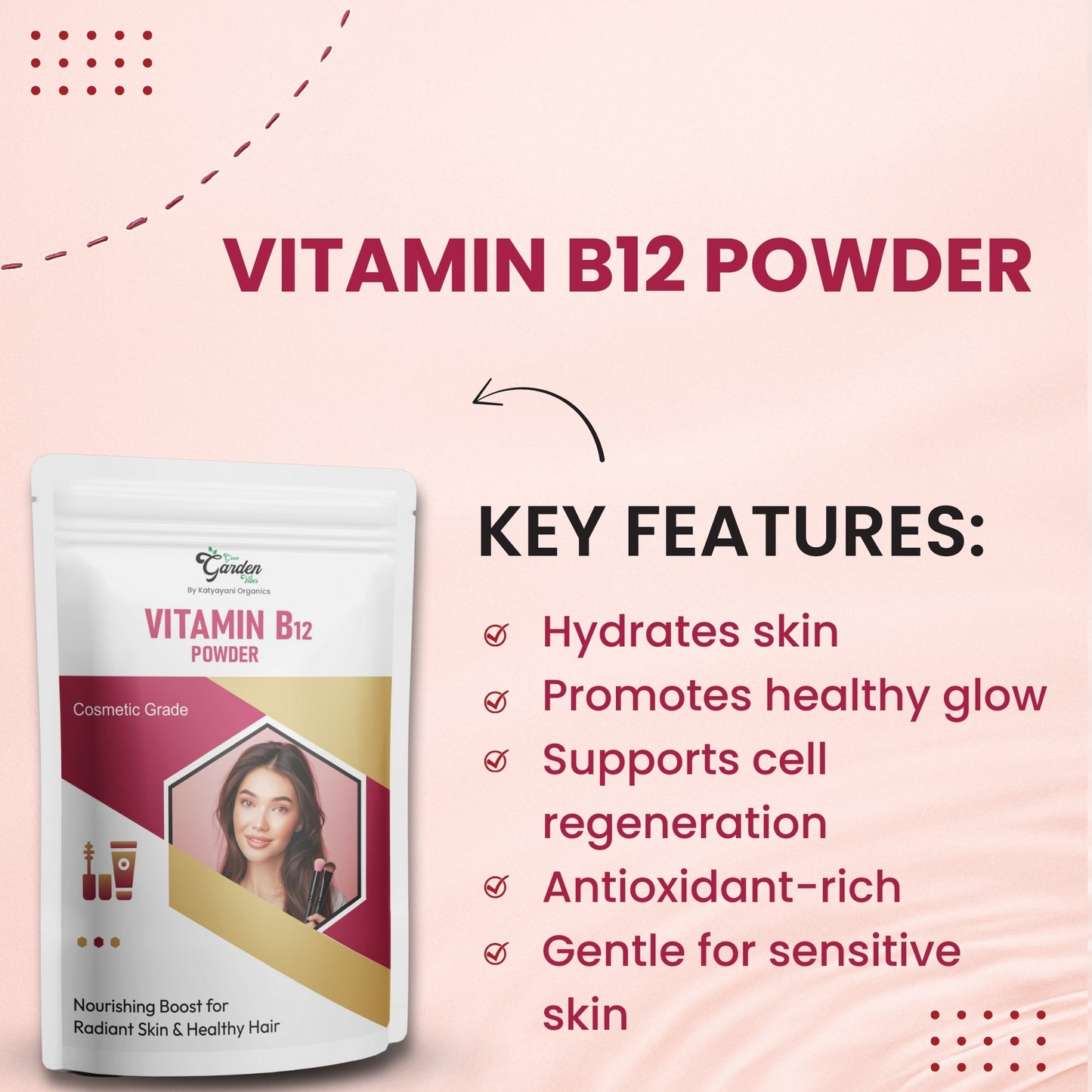 Vitamin B12 Powder 113 gm (4 oz)| Cosmetic Grade | Nourishing Boost for Radiant Skin & Healthy Hair