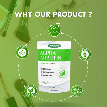 GGV Alpha Arbutin- Cosmetic Grade Powder 28 gm (1oz) | Fade Dark Spots & Even Skin Tone Naturally