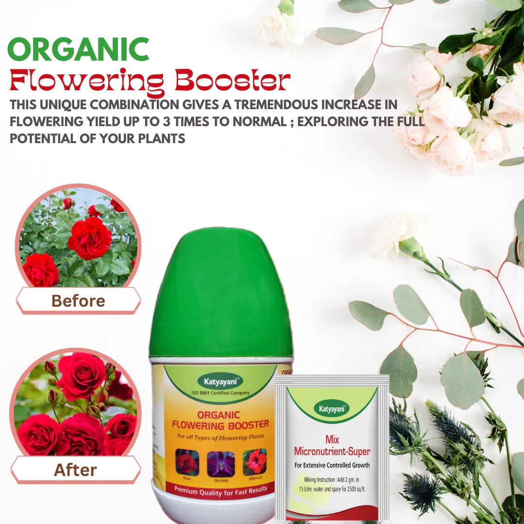 GGV Flowering boooster kit (Sea Weed Extract) 250ML,(Bio NPK Consortiaa) 1 KG,(Flower Booster)250 ML