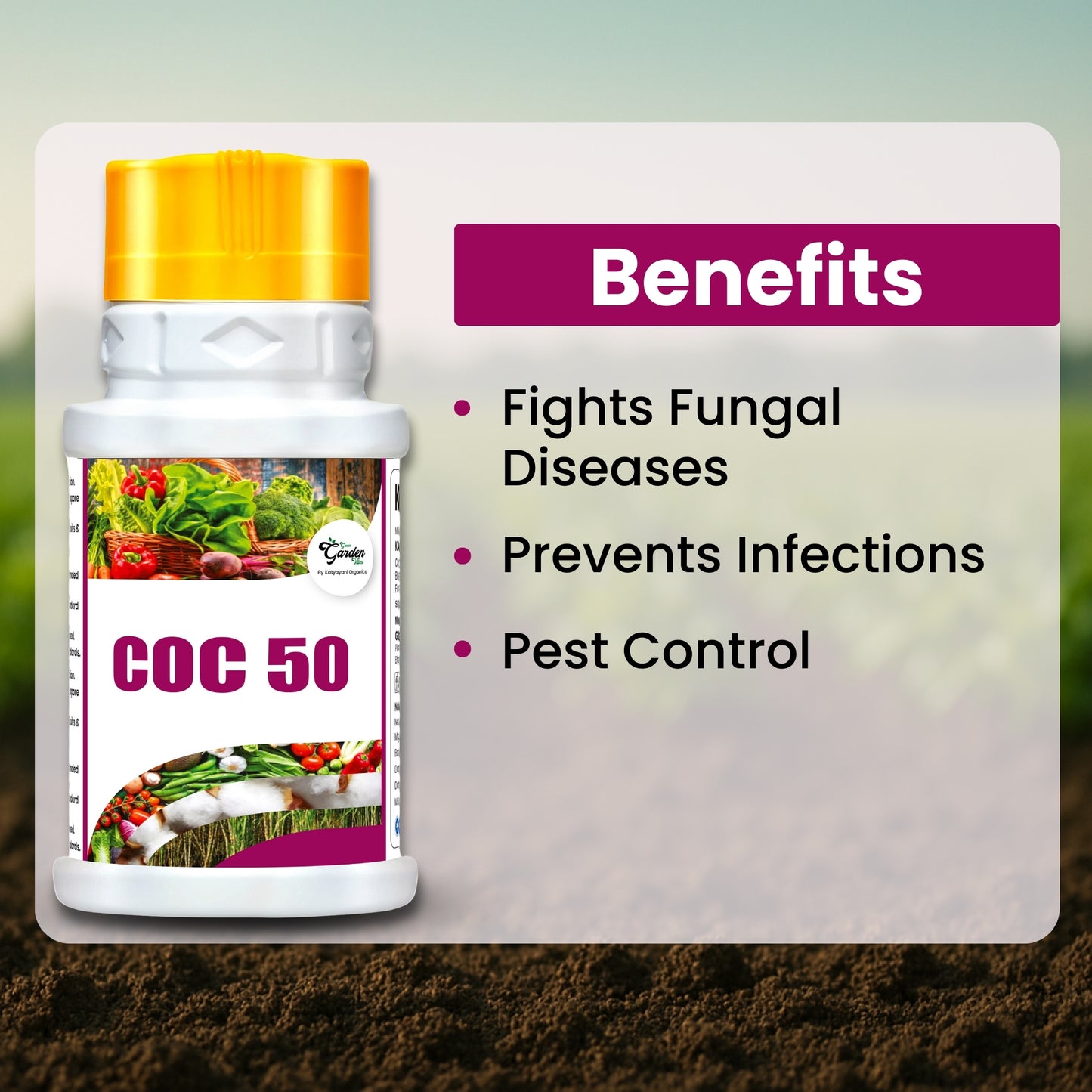GGV Katyayani COC 50 | Copper Oxychloride 50% WP | Fungicide for Rust Disease (450 Grams)
