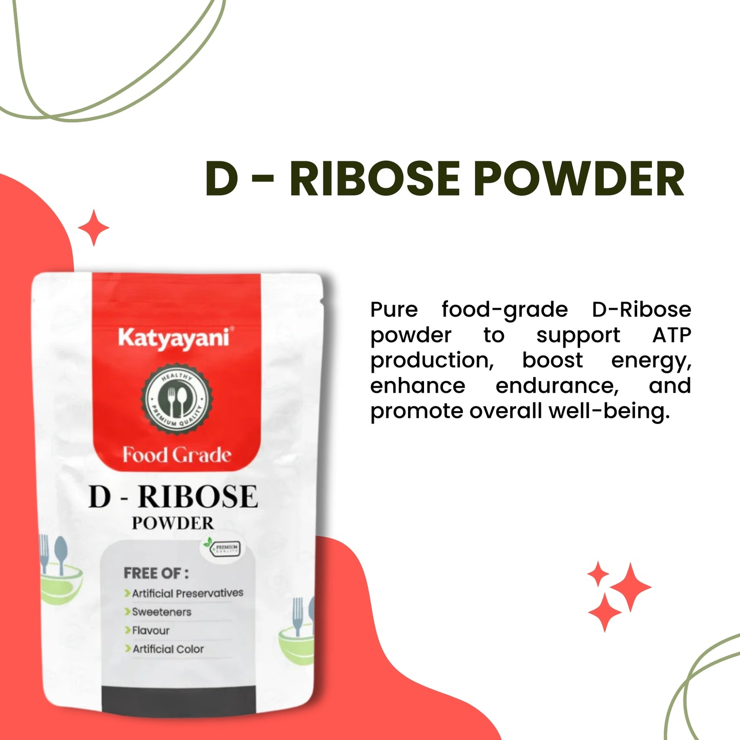 GGV D - Ribose Powder 1 kg (2.2lb)-Food Grade |Supports Muscle Recovery |Promotes Heart Health