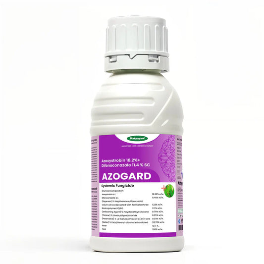GGV Azogard Fungicide | Azoxystrobin 18.2% + Difenoconazole 11.4% SC | Dual-Action Systemic Fungicide for Complete Disease Protection