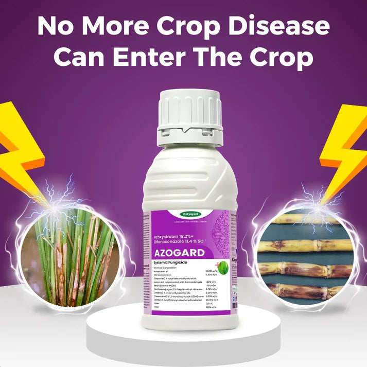 GGV Azogard Fungicide | Azoxystrobin 18.2% + Difenoconazole 11.4% SC | Dual-Action Systemic Fungicide for Complete Disease Protection