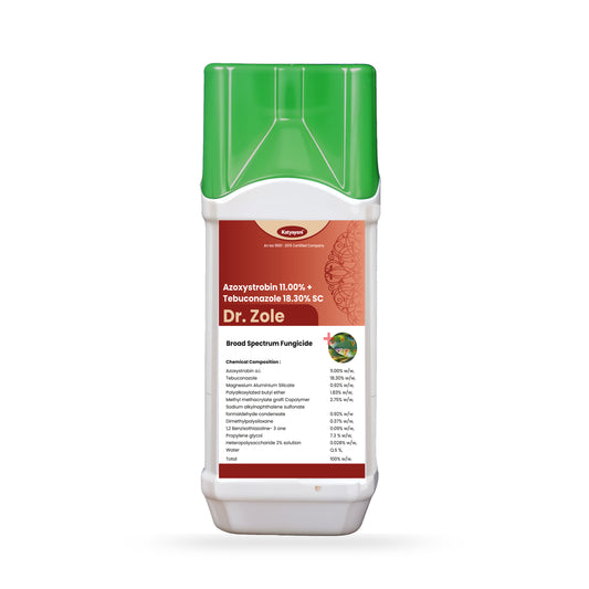GGV Dr. Zole | Azoxystrobin 11% + Tebuconazole 18.3% SC | Systemic Fungicide for Powdery Mildew, Blight & Rust