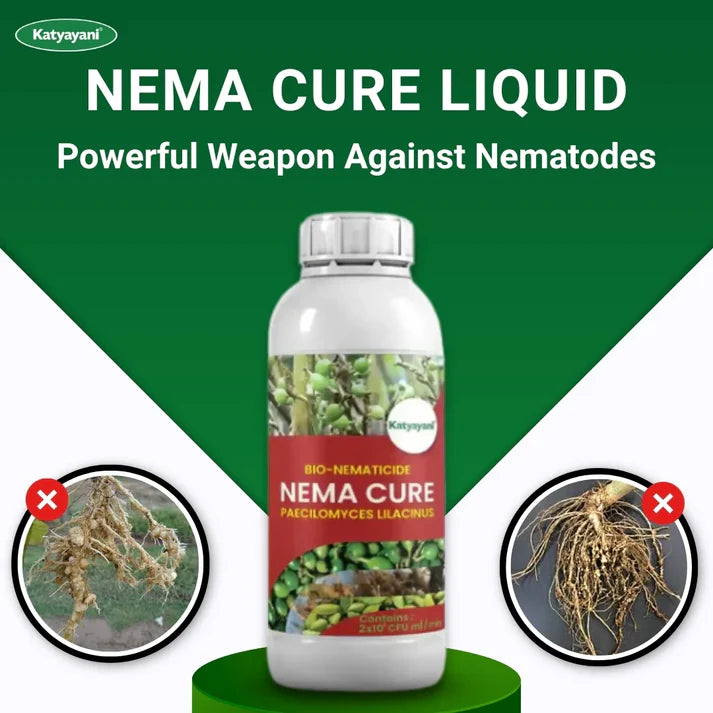 GGV Katyayani Nema Cure | Paecilomyces Lilacinus Bio-Nematicide Liquid | Broad-Spectrum Bio-Nematicide for Root-Knot & Soil Nematodes | Effective for Indoor & Outdoor Plants 1L x 1