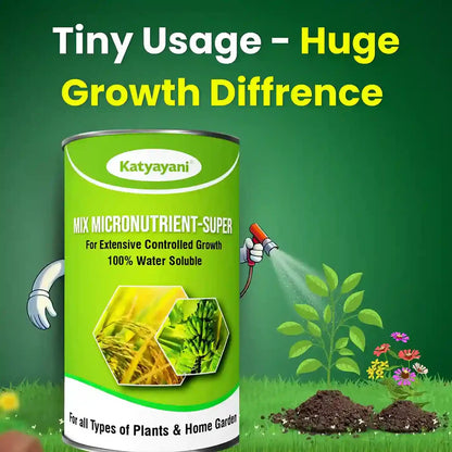 katyayani GGVMicronutrient Mix Fertilizer – EDTA Based | 6 Essential Micro Nutrients for All Plants | 100% Water Soluble (Zinc, Iron, Copper, Manganese, Boron, Molybdenum)